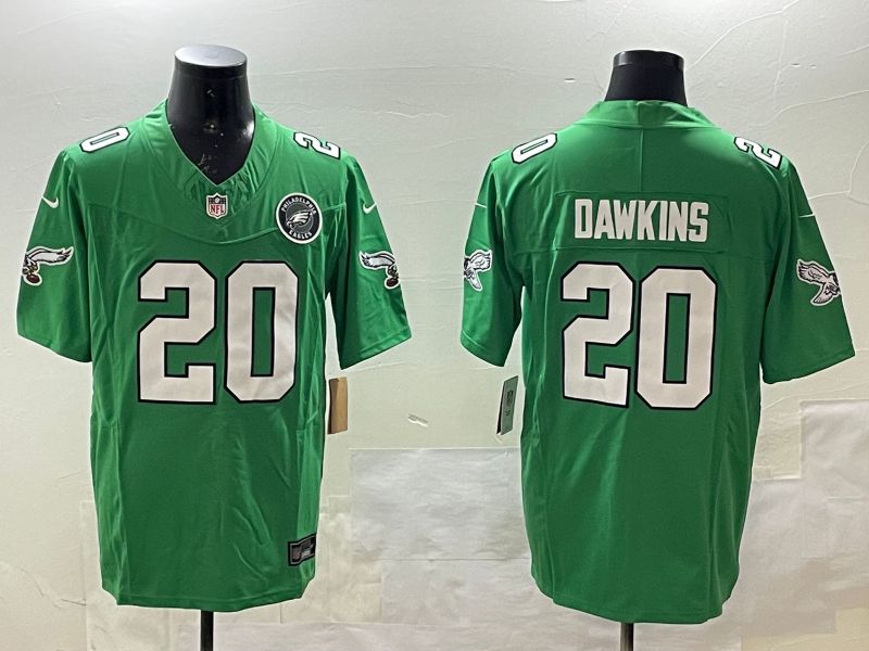 Men Philadelphia Eagles #20 Dawkins Green three generations 2025 Nike Vapor Limited NFL Jersey style 3->philadelphia eagles->NFL Jersey